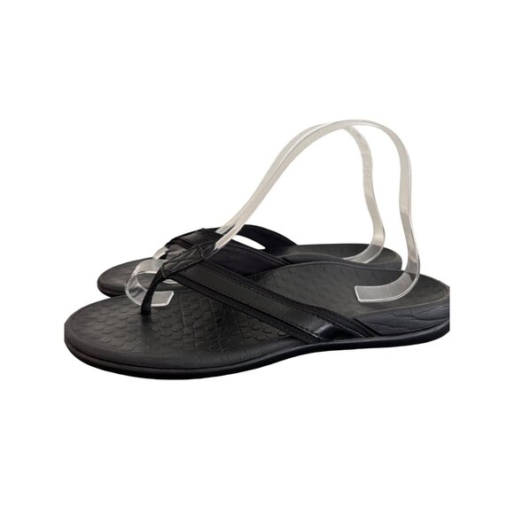 Vionic Womens Tide Black Leather Orthopedic Sandals Comfortable Arch Support - Picture 2 of 7